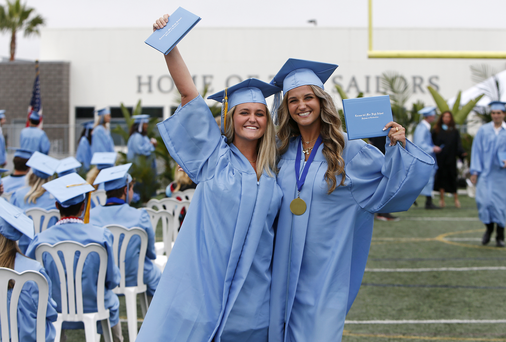 Corona del Mar High School's Sea Kings toss their crowns into the sky for graduation - Vimarsana News