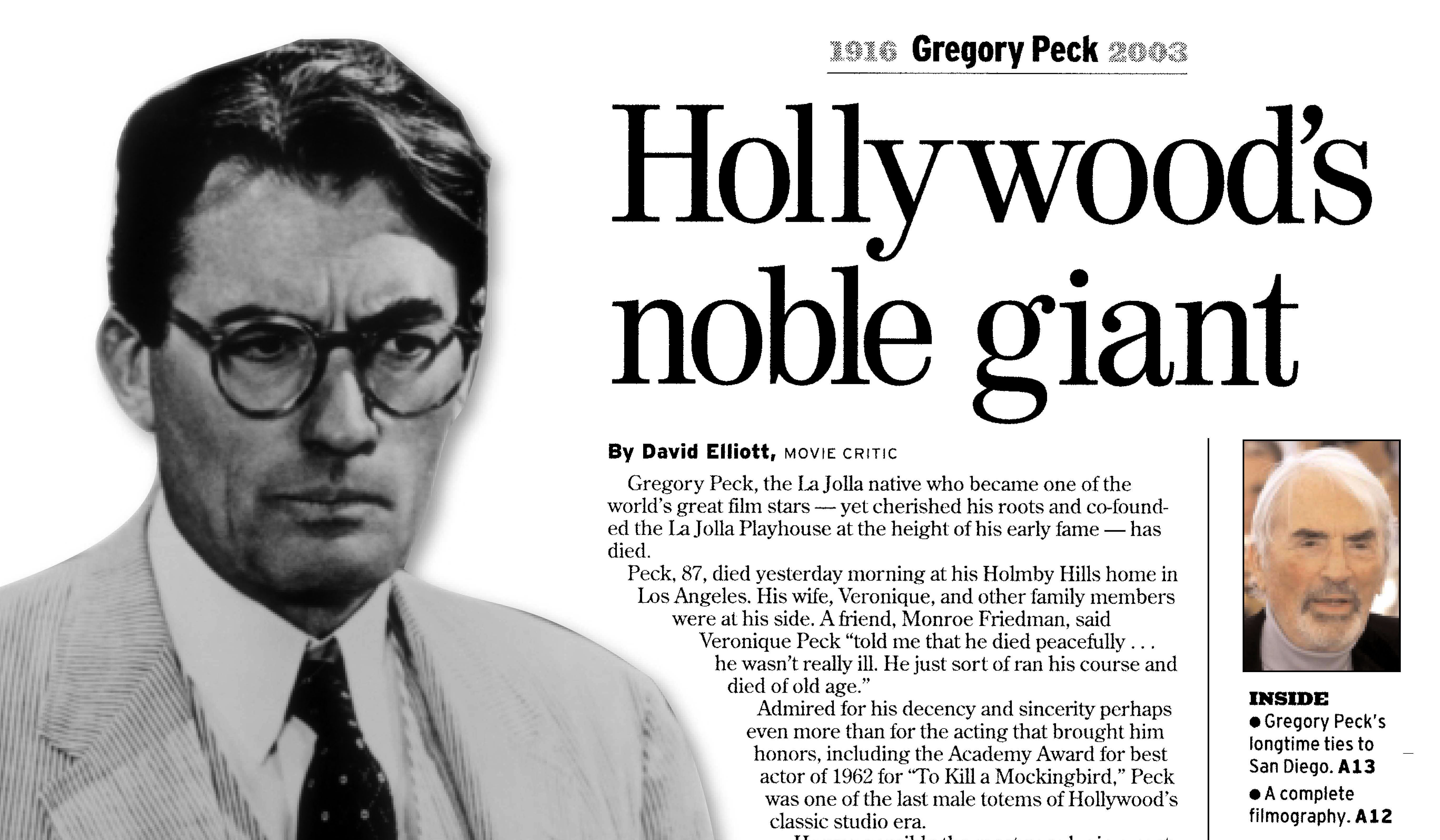 From the Archives: Gregory Peck - Vimarsana News
