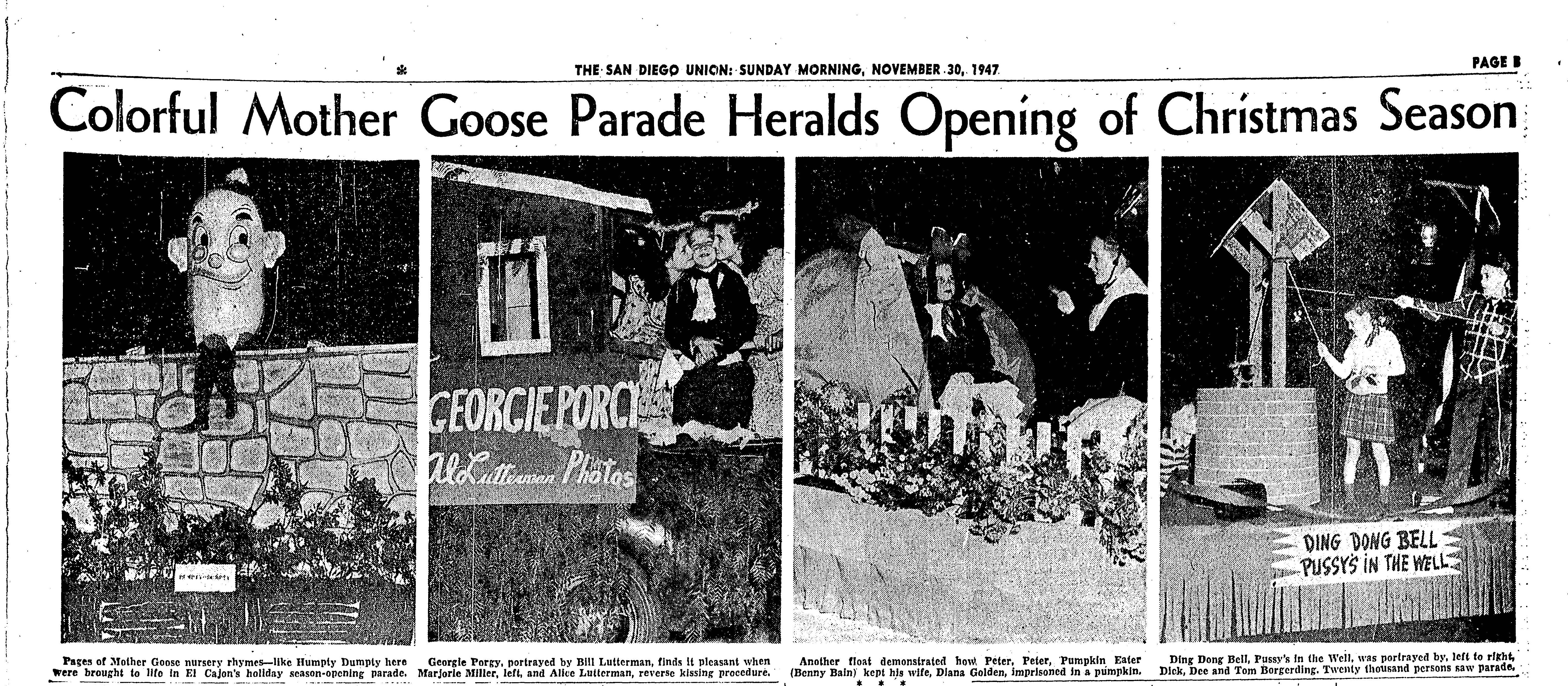 From the Archives: El Cajon's Mother Goose Parade is a holiday tradition - Vimarsana News
