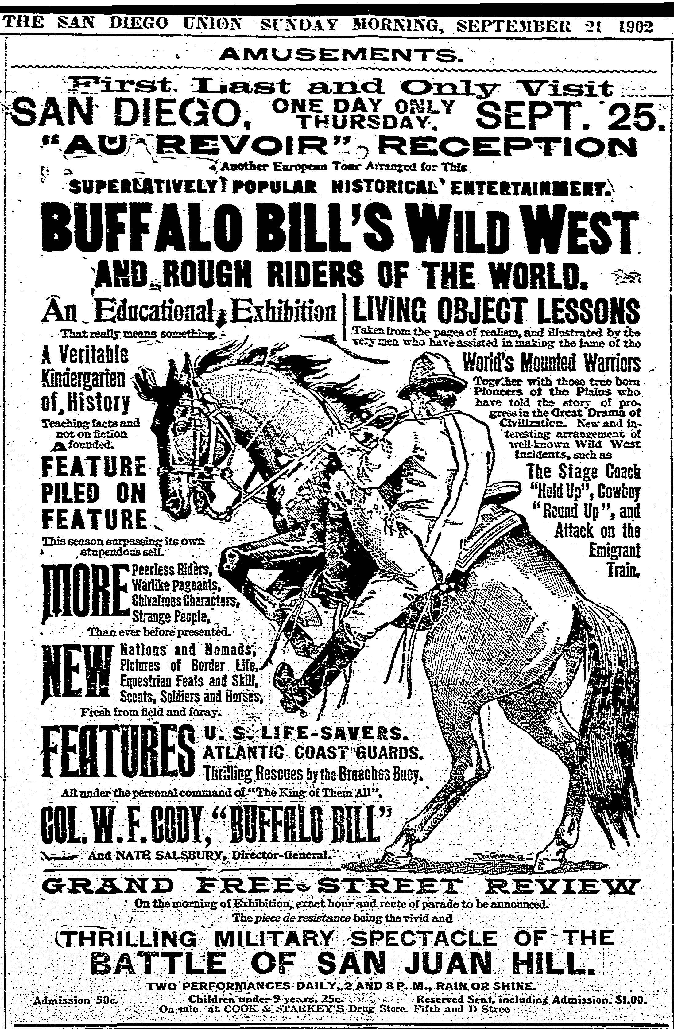 From the Archives: Buffalo Bill's Wild West Show came to San Diego in 1902 - Vimarsana News