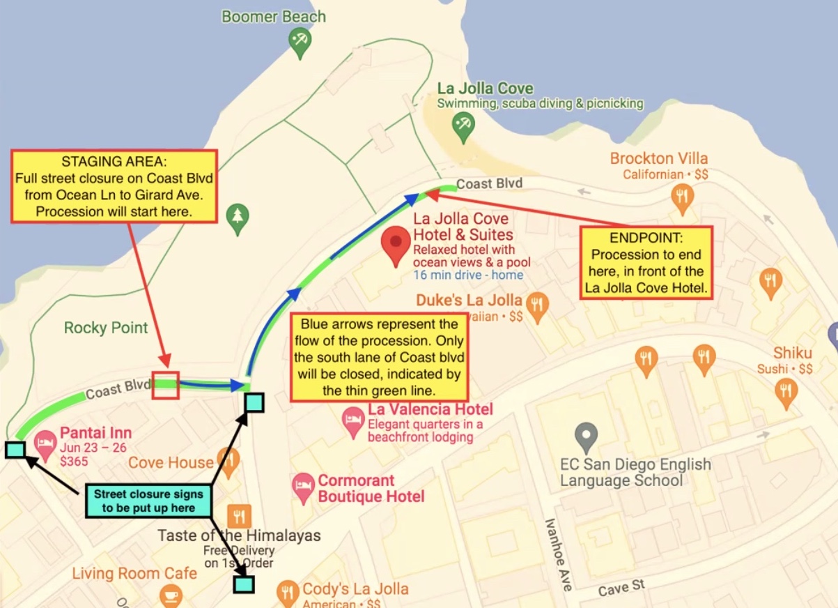 Second upcoming wedding procession gets traffic board support for La Jolla street closures - Vimarsana News