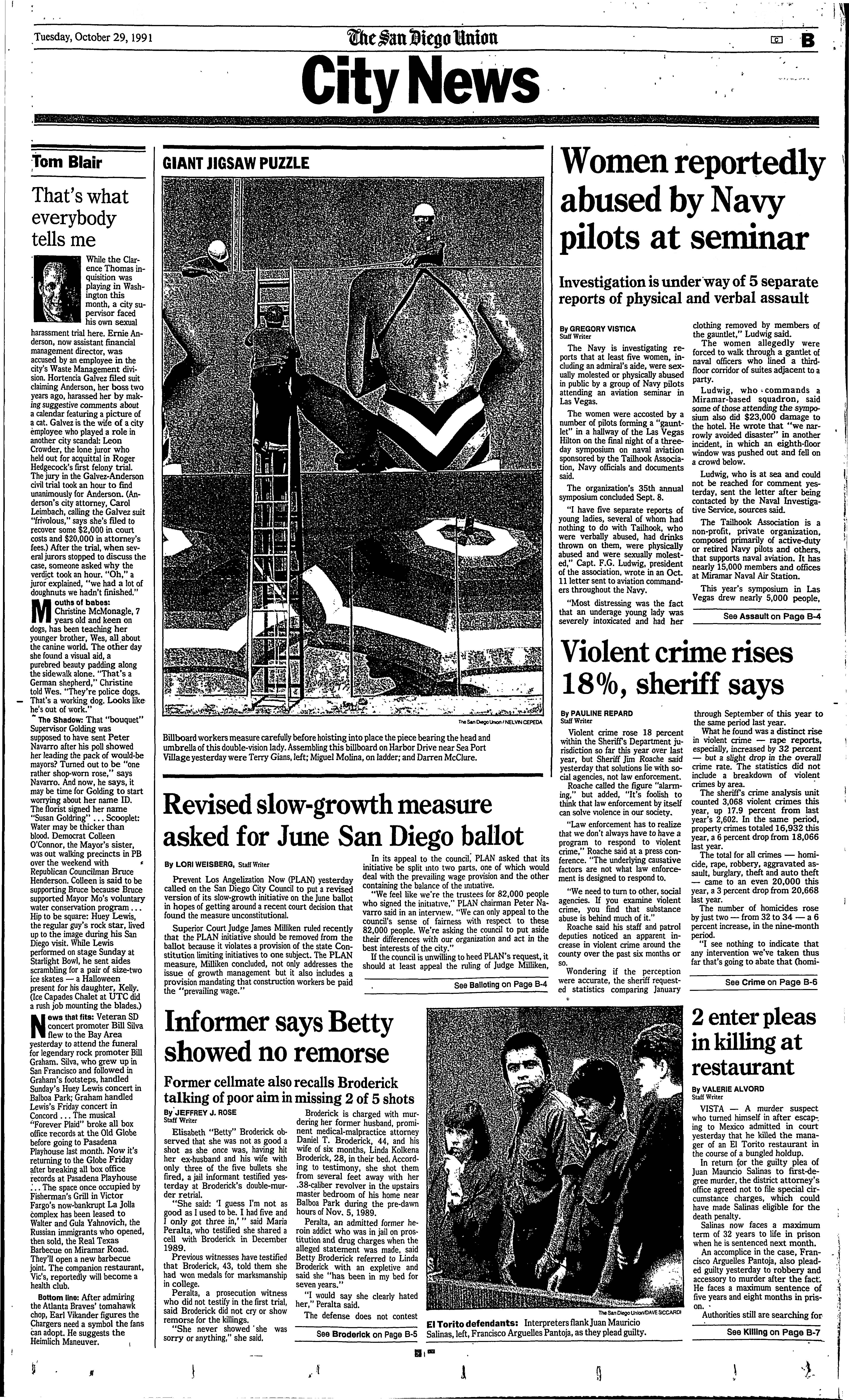 From the Archives: Tailhook military scandal news broke 30 years ago - The San Diego Union-Tribune - Vimarsana News