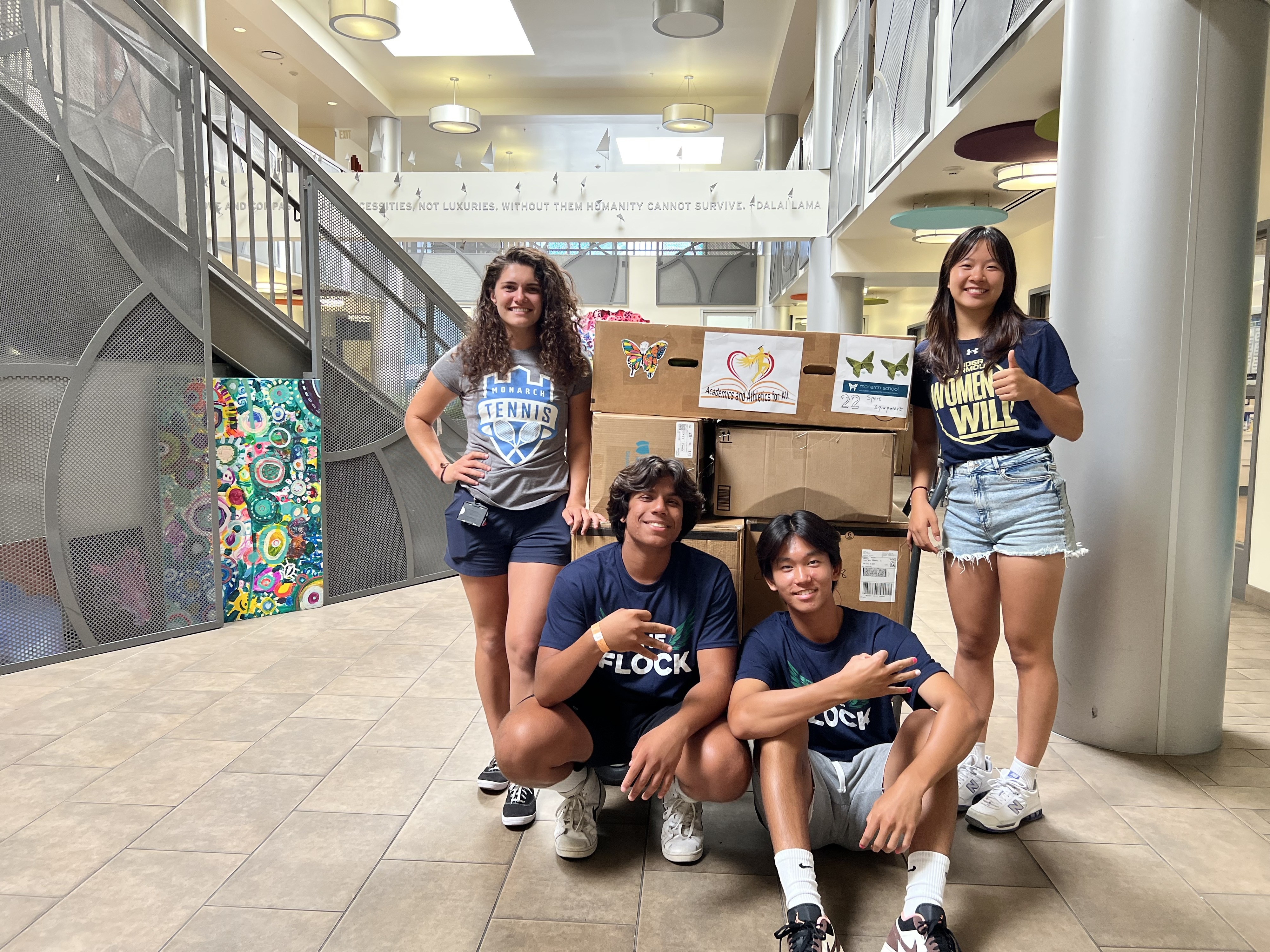 Student-run nonprofit Academics and Athletics for All gives donations to Monarch School - Vimarsana News