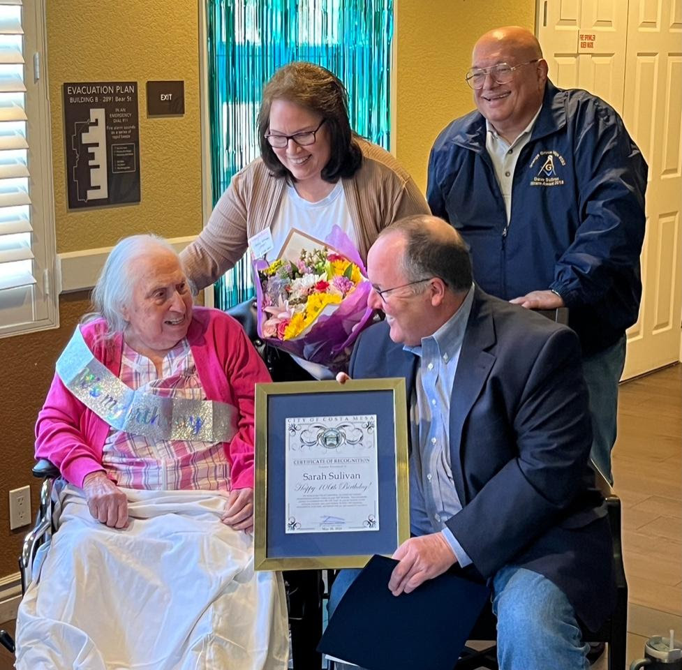 Around Town: Costa Mesa resident feted on her 106th birthday - Vimarsana News