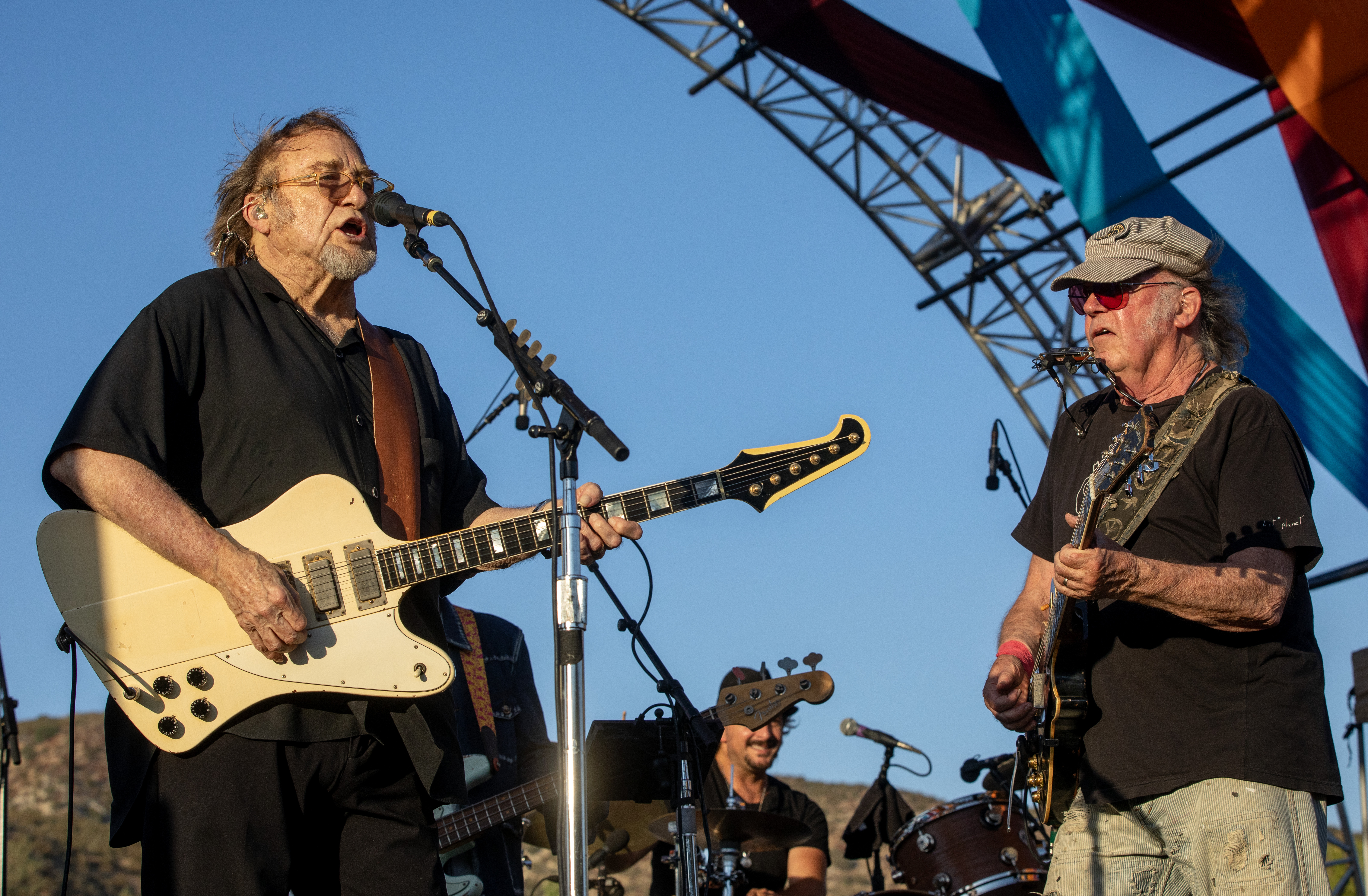 Review: Neil Young, Stephen Stills and John Mayer spark up rock supergroup nostalgia at 'Harvest Moon' benefit concert