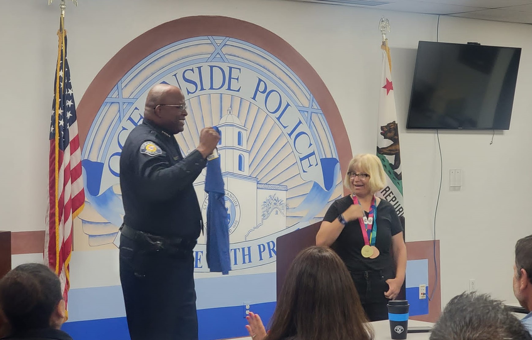 Gold Medal winning Special Olympics champ joins Oceanside Police as honorary officer - Vimarsana News