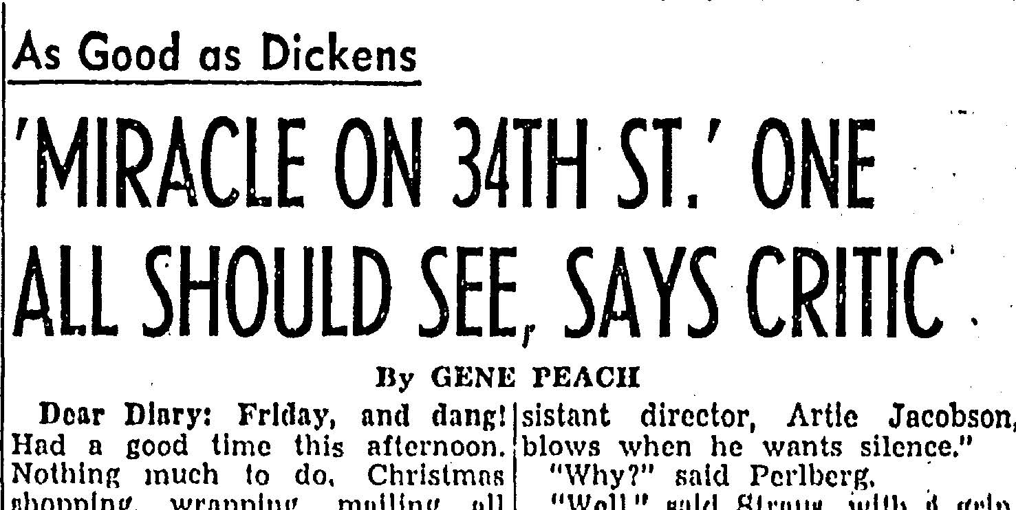 'Miracle on 34th St.' was an instant holiday classic in 1947 - Vimarsana News
