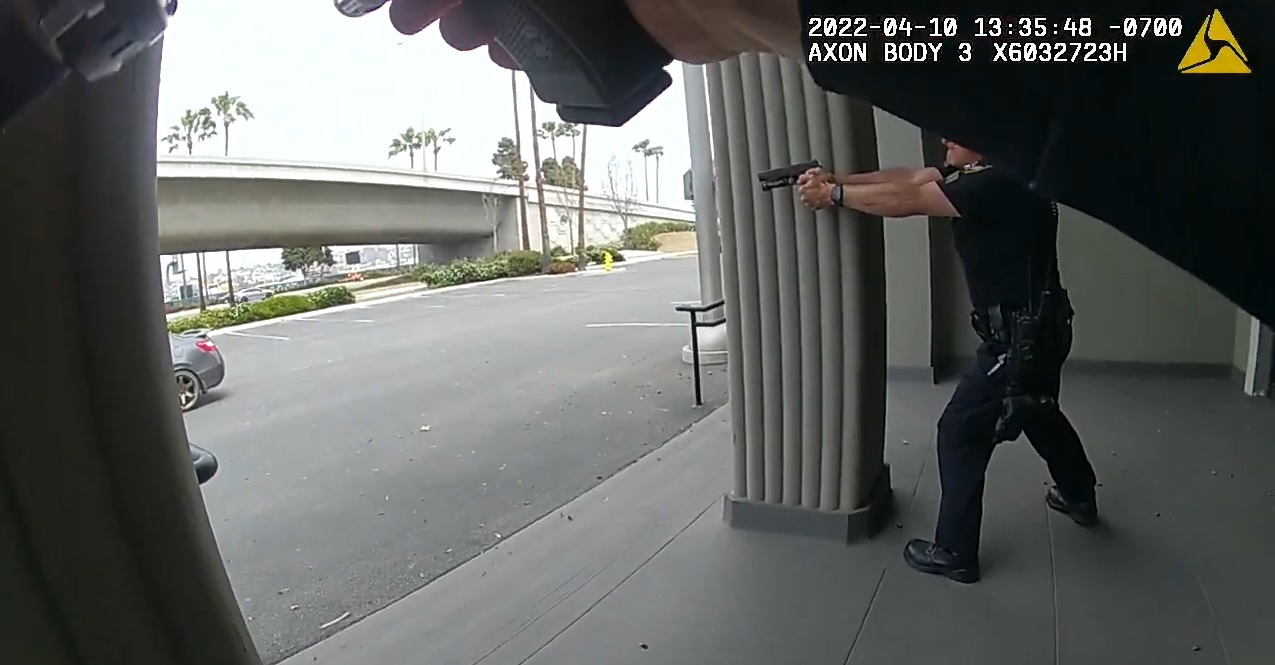 Harbor police release footage of officers shooting man armed with gun outside headquarters - Vimarsana News