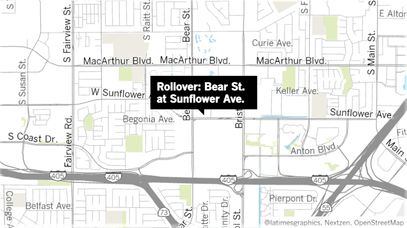 Santa Ana man, 53, dies in rollover accident near South Coast Plaza, 4 others hospitalized - Vimarsana News