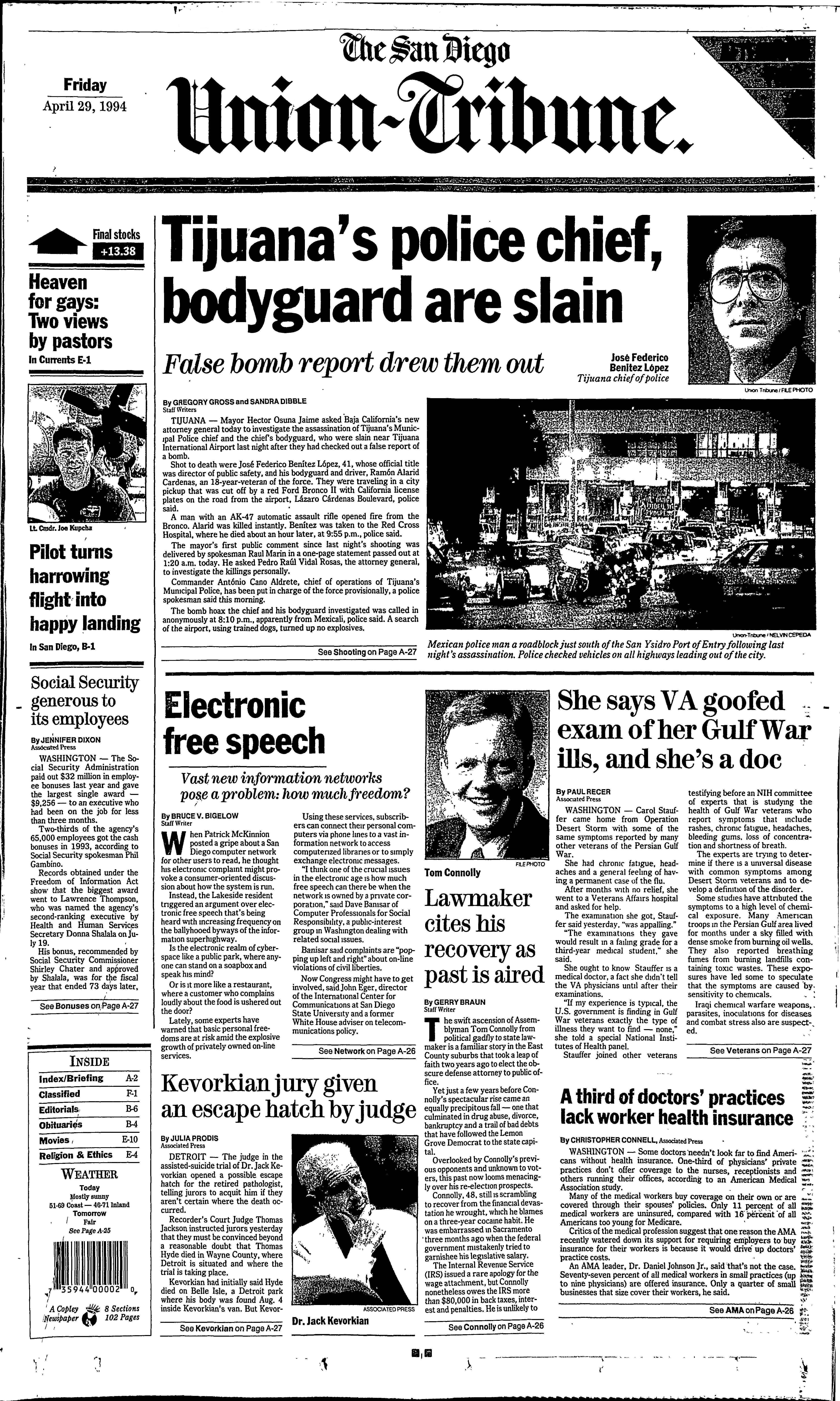 From the Archives: Tijuana's police chief, bodyguard are slain - Vimarsana News