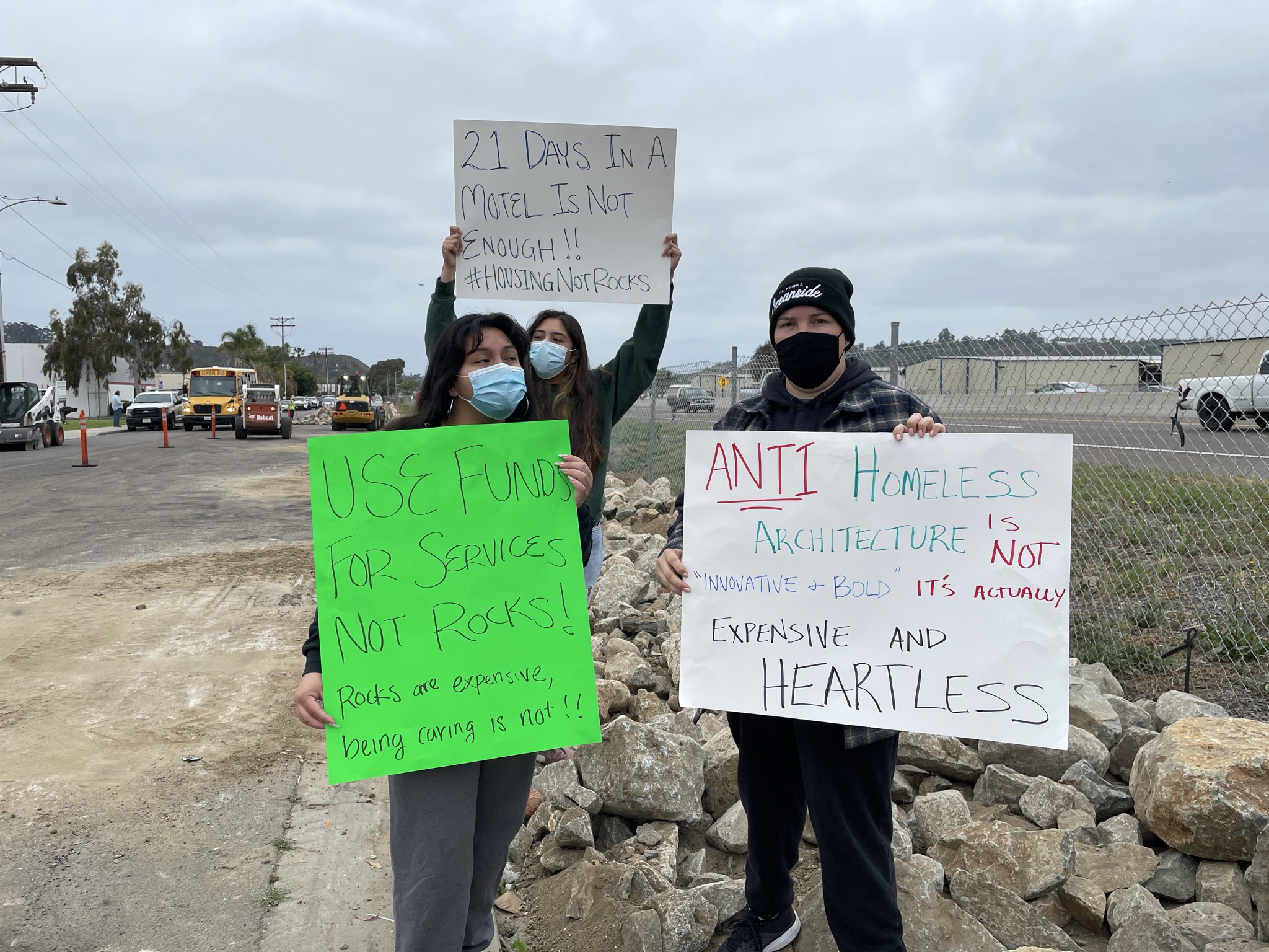 Oceanside clears Roymar Road encampment, installs rocks alongside street - Vimarsana News