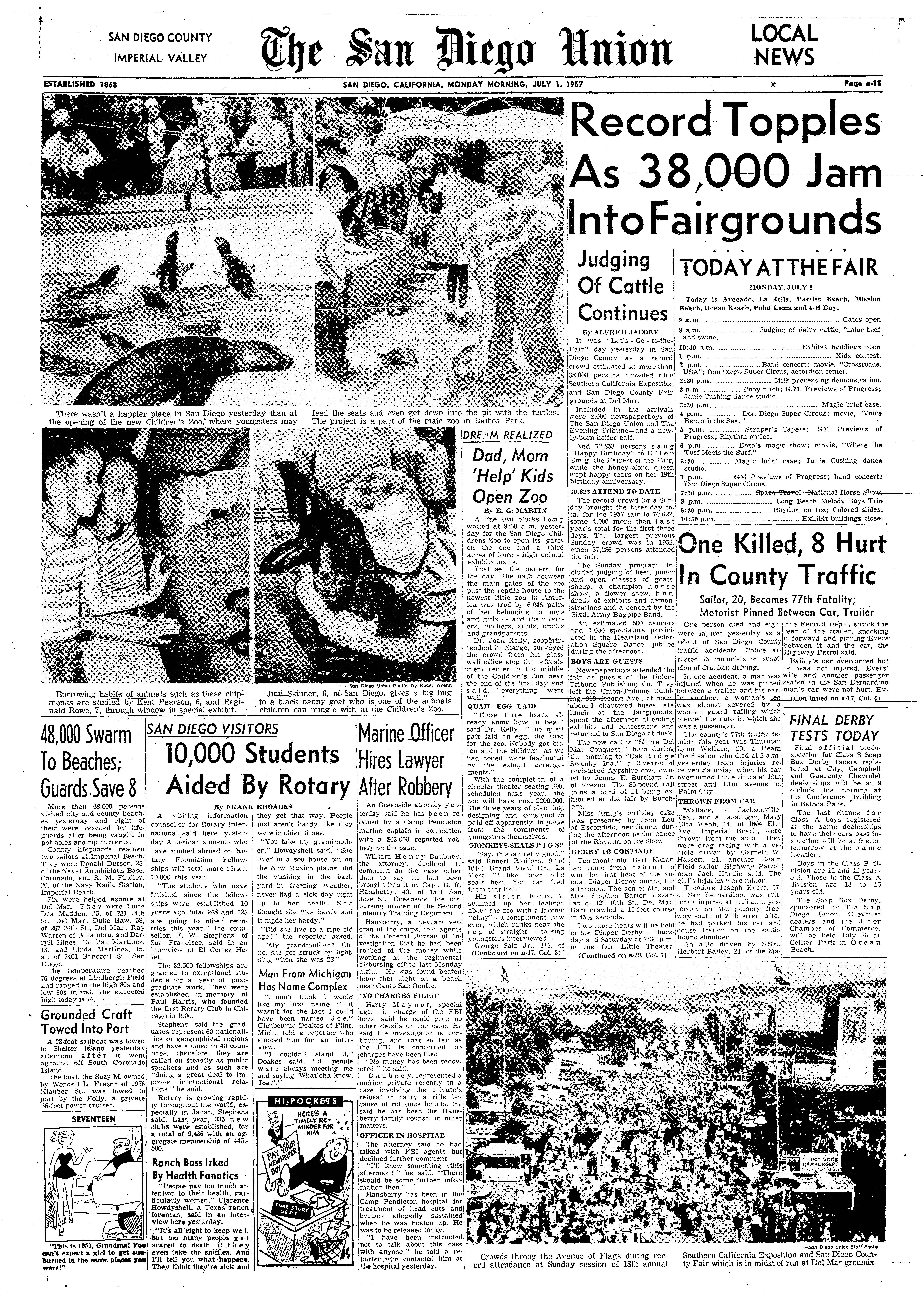 From the Archives: San Diego's 1957 Children's Zoo encouraged animal encounters - Vimarsana News