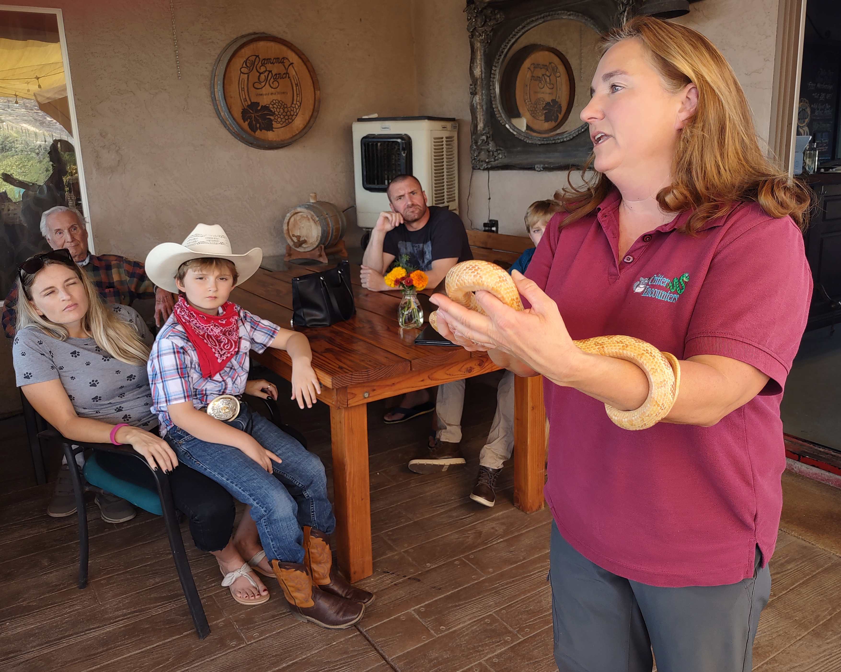 Wildlife educator gives lessons about snakes at Ramona Ranch Winery - Vimarsana News