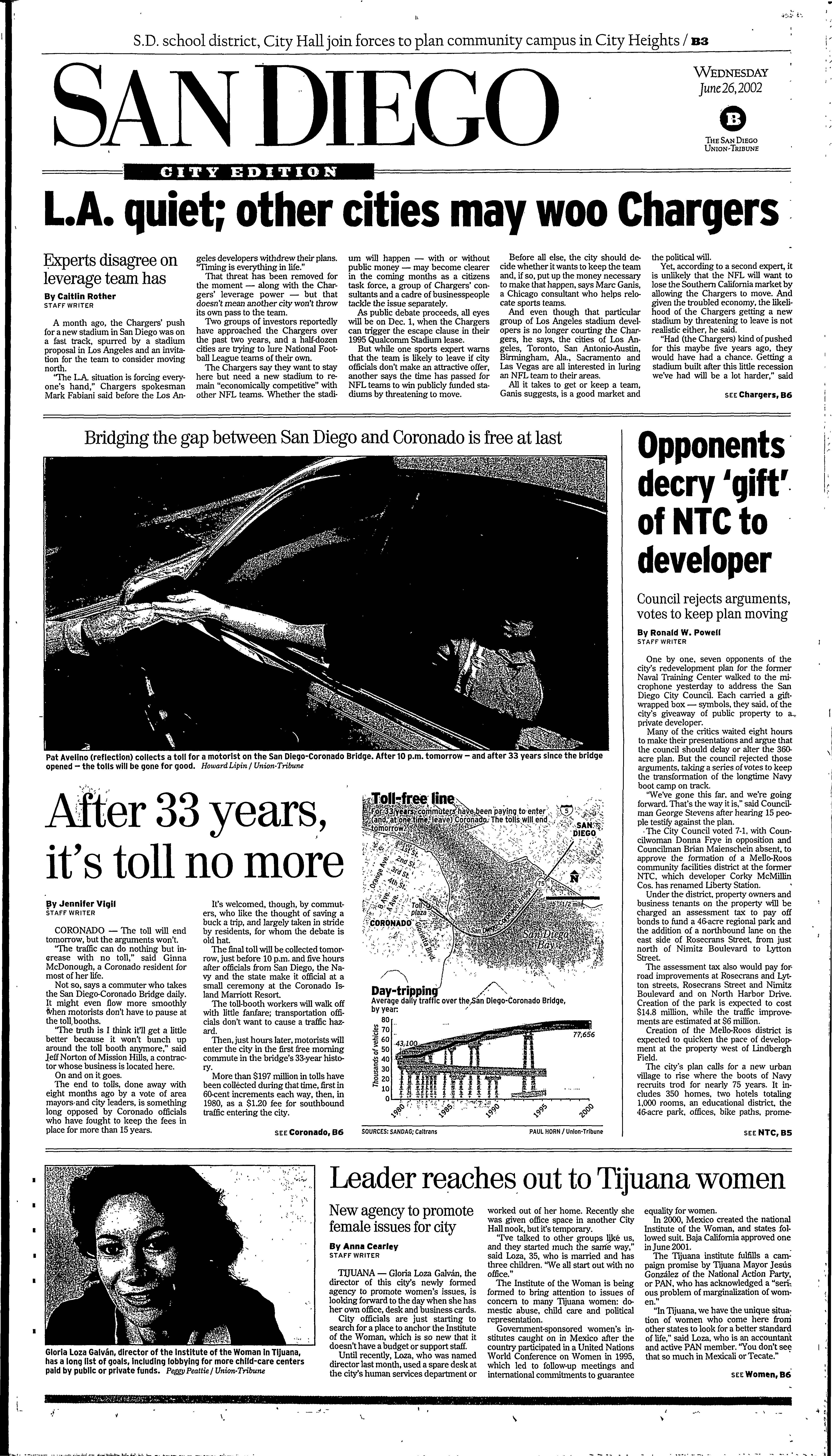 From the Archives: Automobile toll eliminated on Coronado Bridge 20 years ago - Vimarsana News