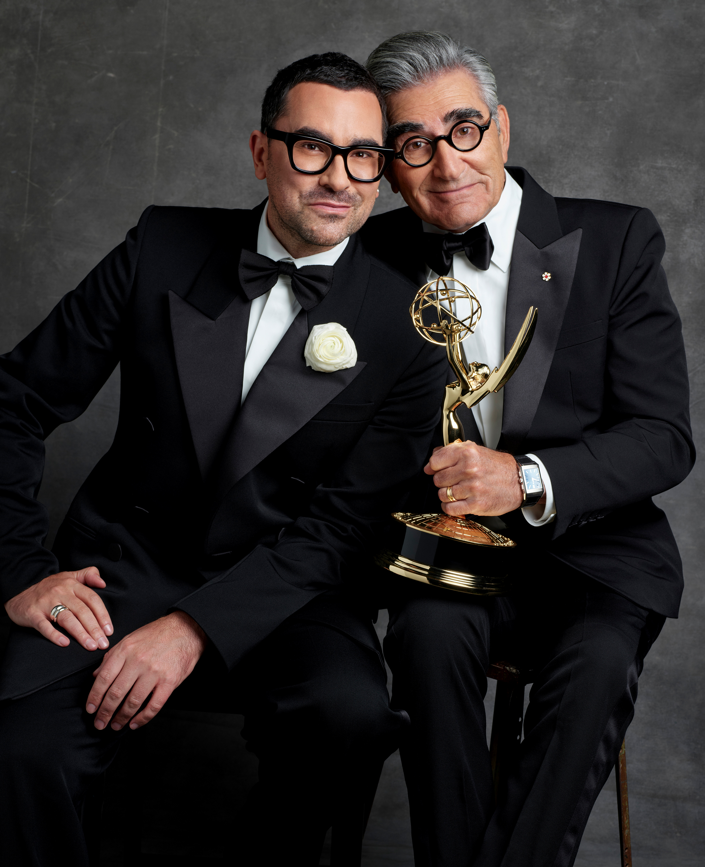 As Emmy hosts, Eugene and Dan Levy want to make the show a 'light and bright' night