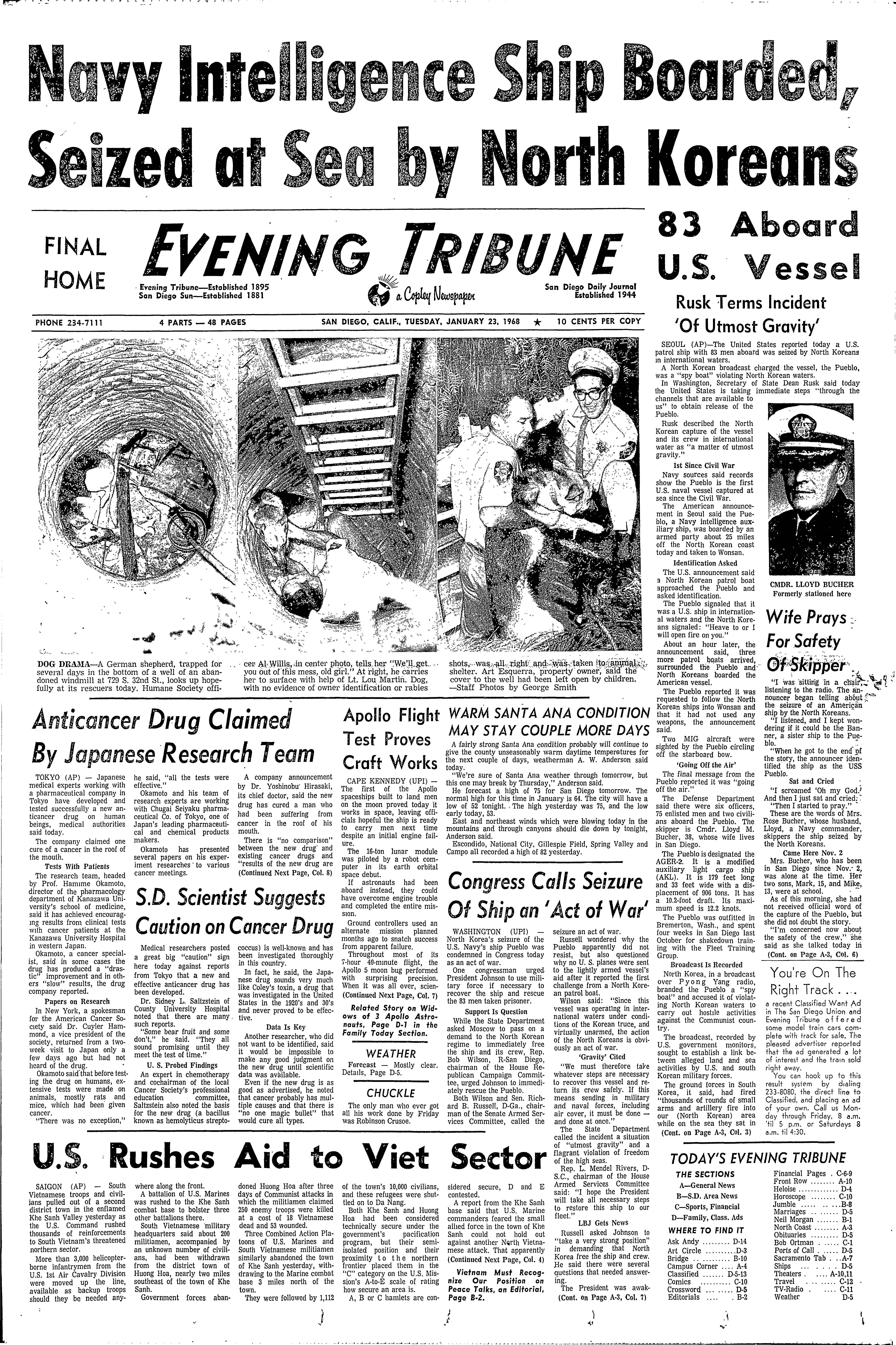 From the Archives: Jan. 23, 1968: USS Pueblo seized by North Korea - Vimarsana News