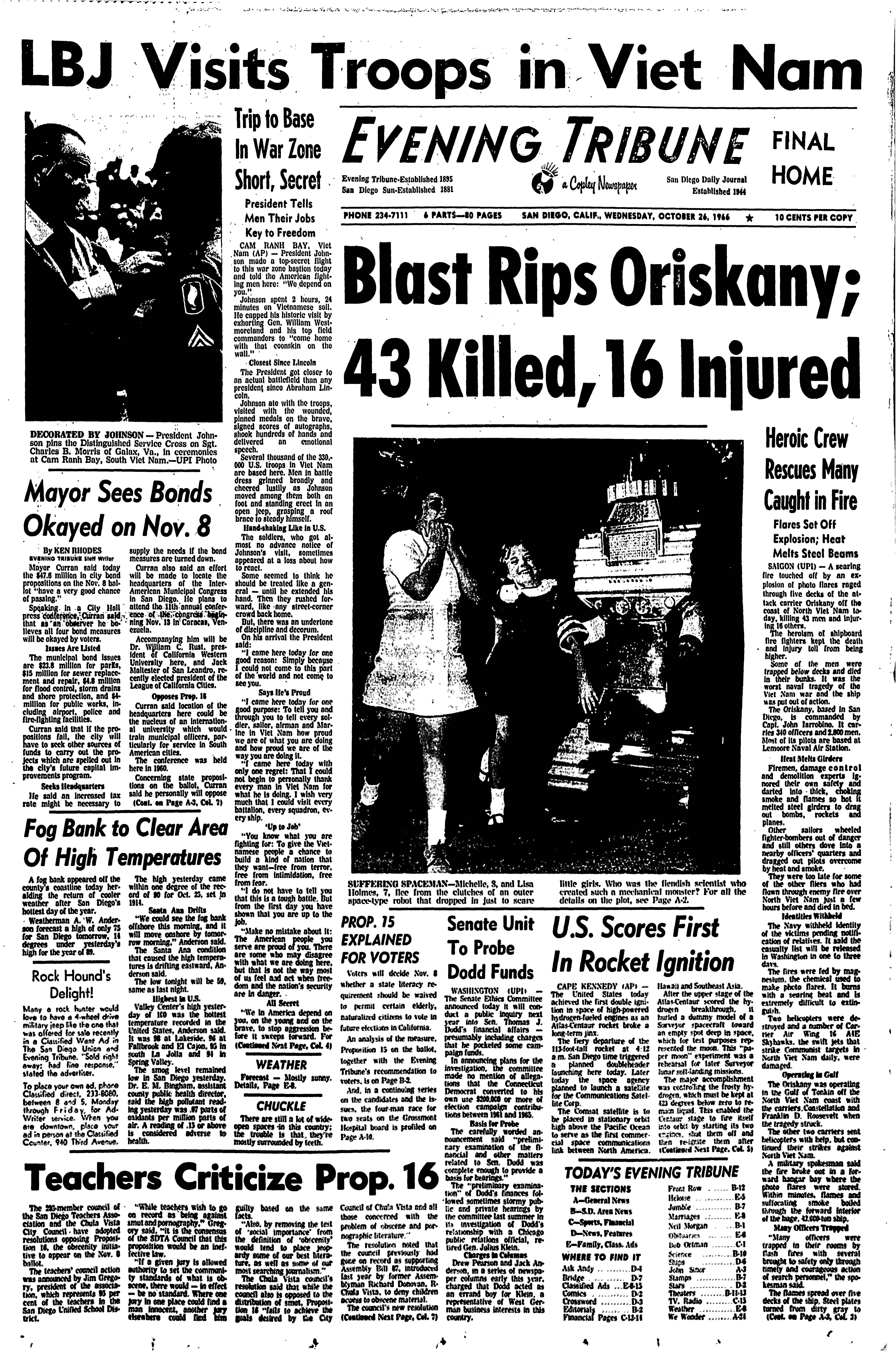 From the Archives: USS Oriskany fire claimed 44 lives in 1966 - The San Diego Union-Tribune - Vimarsana News