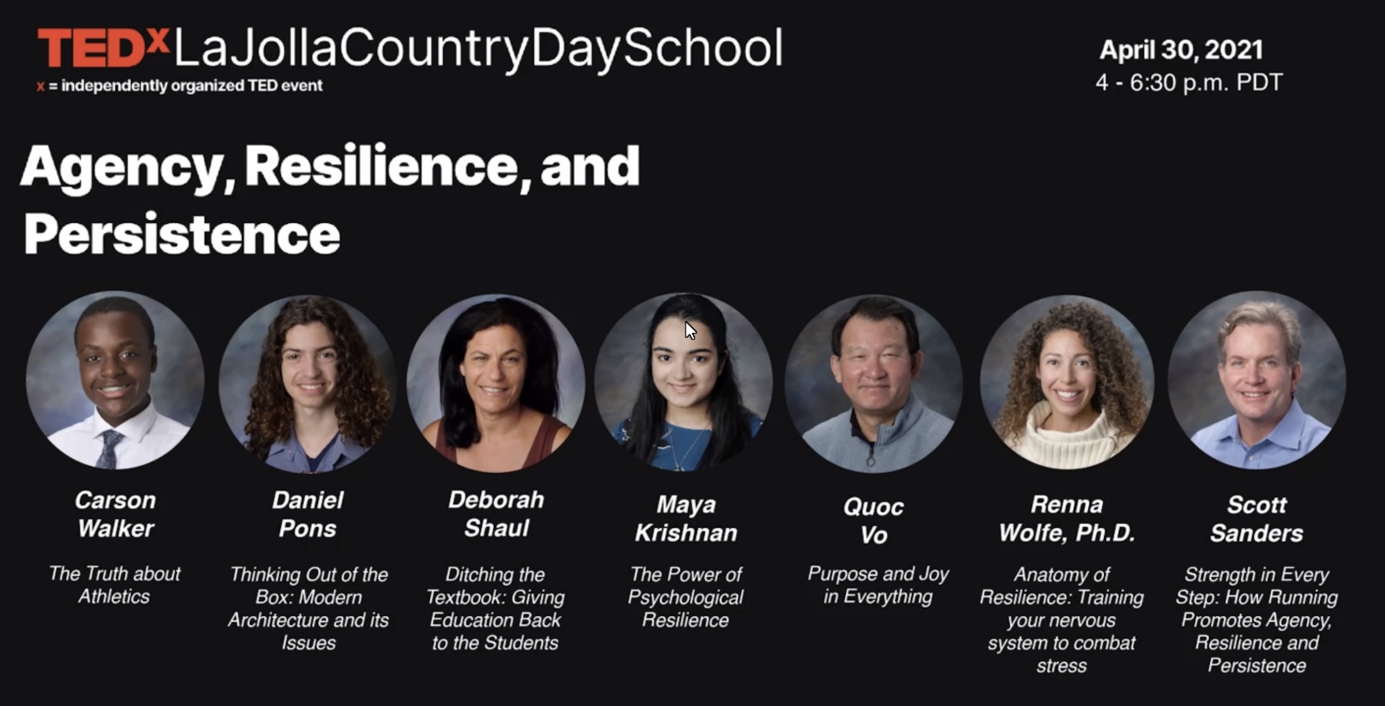 La Jolla Country Day School's first TEDx event spreads messages of resilience and persistence - Vimarsana News