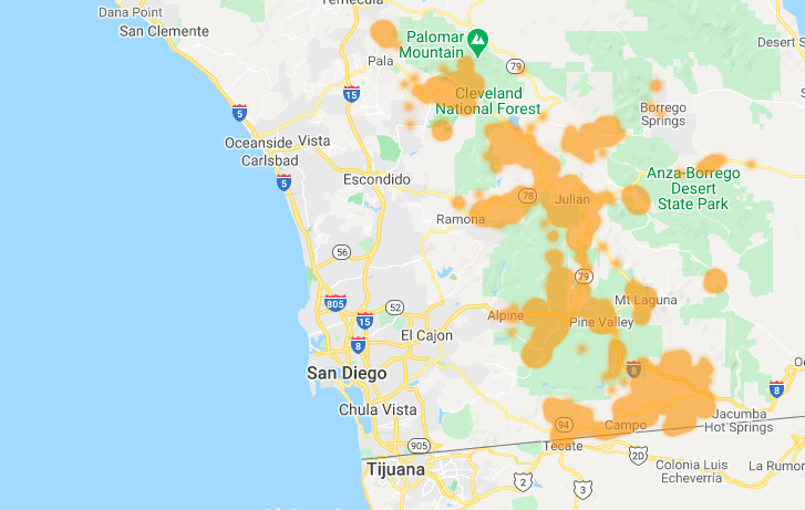 Friday's pre-dawn Santa Ana winds hit 82 mph in San Diego's East County - Vimarsana News