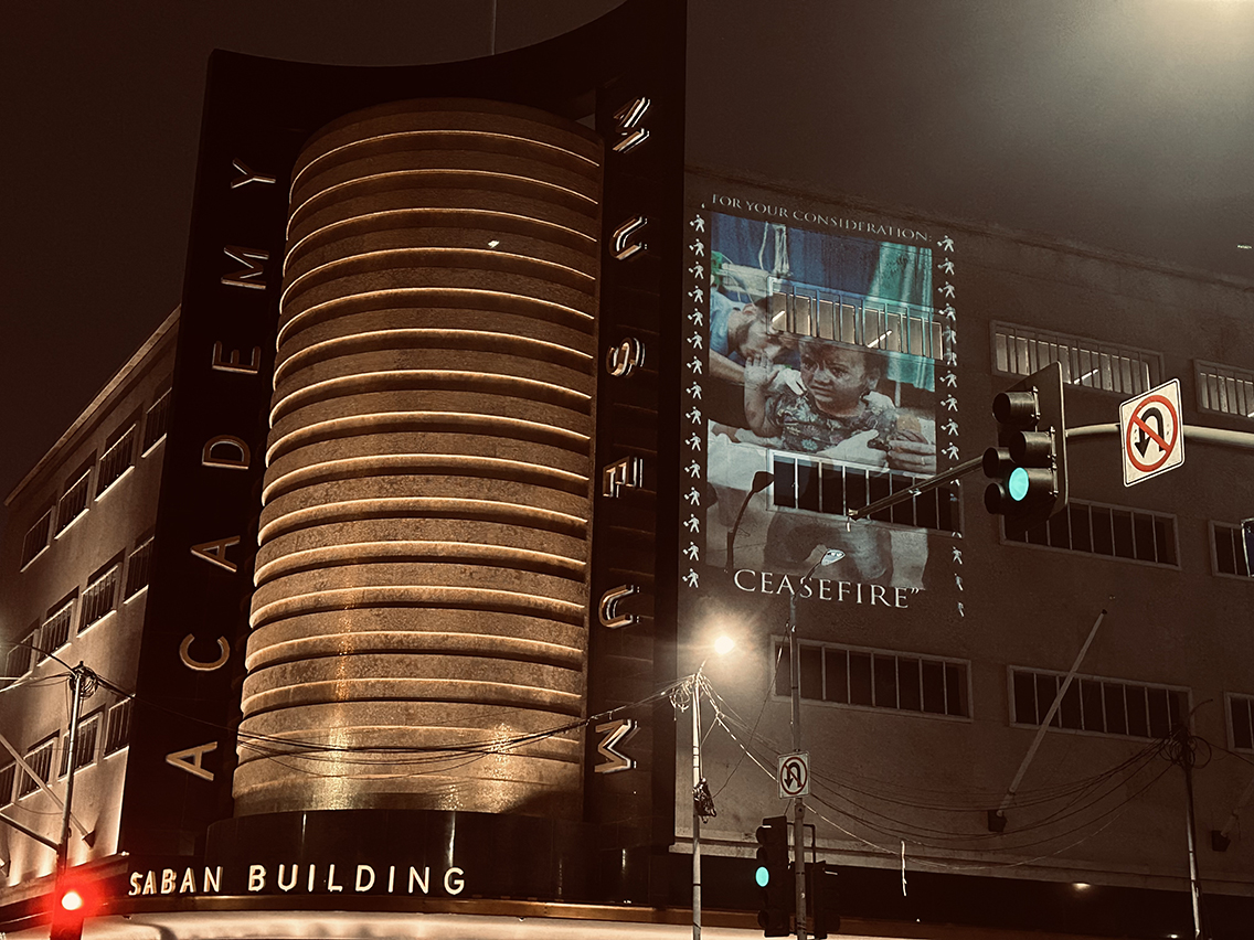 ArcLight and Academy Museum lighted up with Gaza protest projections