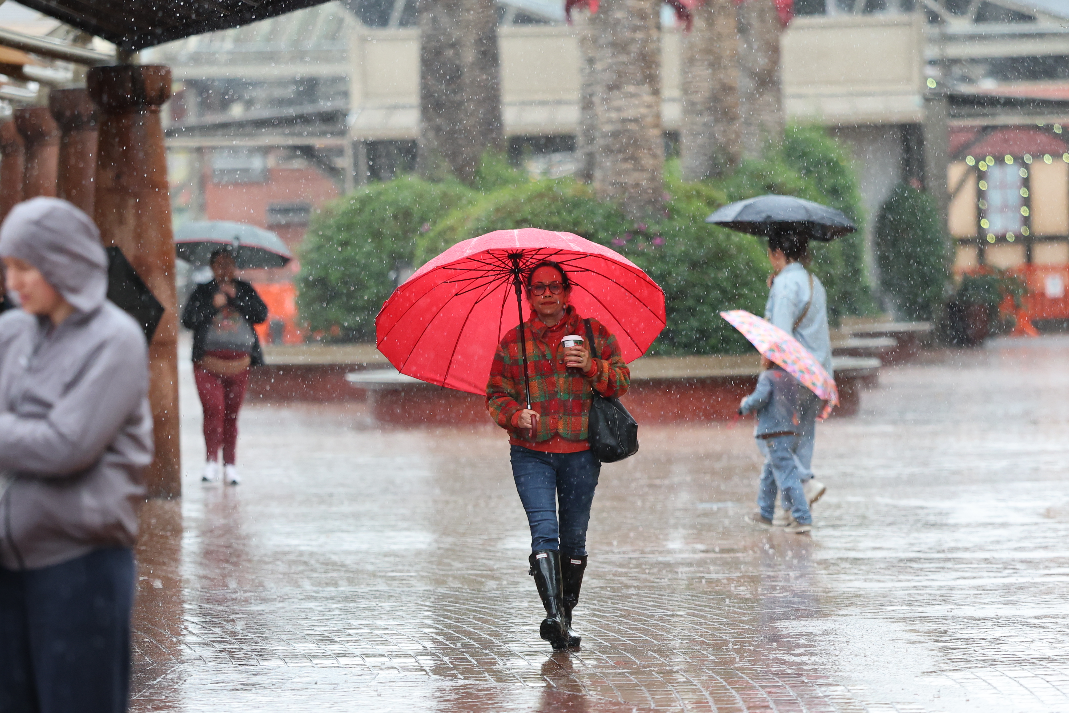Rocks and debris blocking roadways during heavy storm