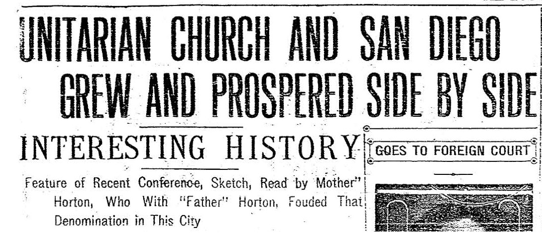 From the Archives: Unitarians first met in San Diego in 1873 - Vimarsana News
